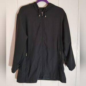 CLEAN!! EDDIE BAUR, Black Hooded, Fall Jacket. Size S